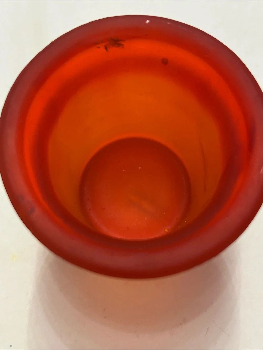 Vintage Votive Frosted Amber Glass 93 Carnevale Made In Taiwan Succulent Planter
